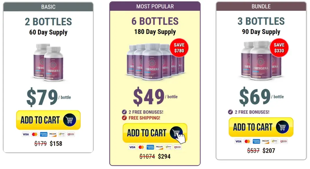 Buy Presgera 6 Bottles